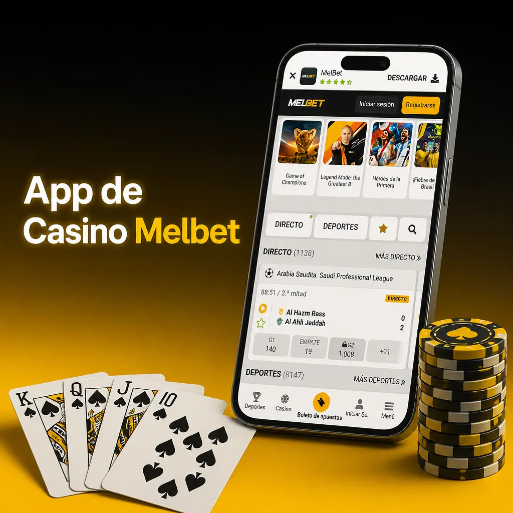 Categorías de juegos en la app de casino Melbet