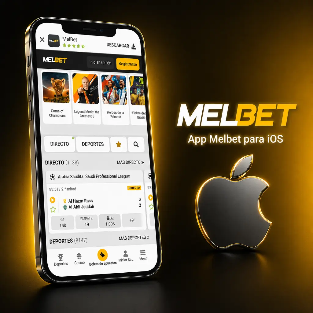 App Melbet para iOS en iPhone