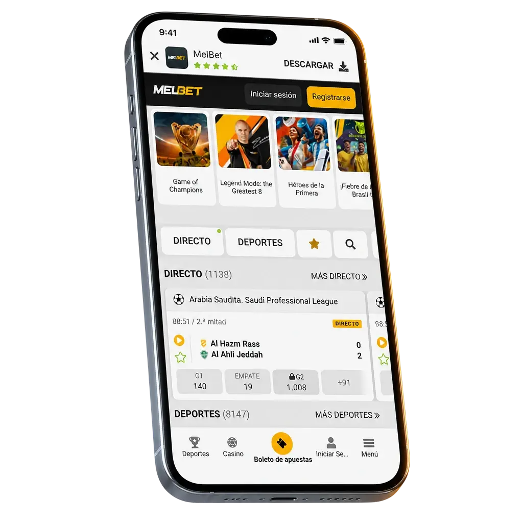 App Melbet para Android e iOS
