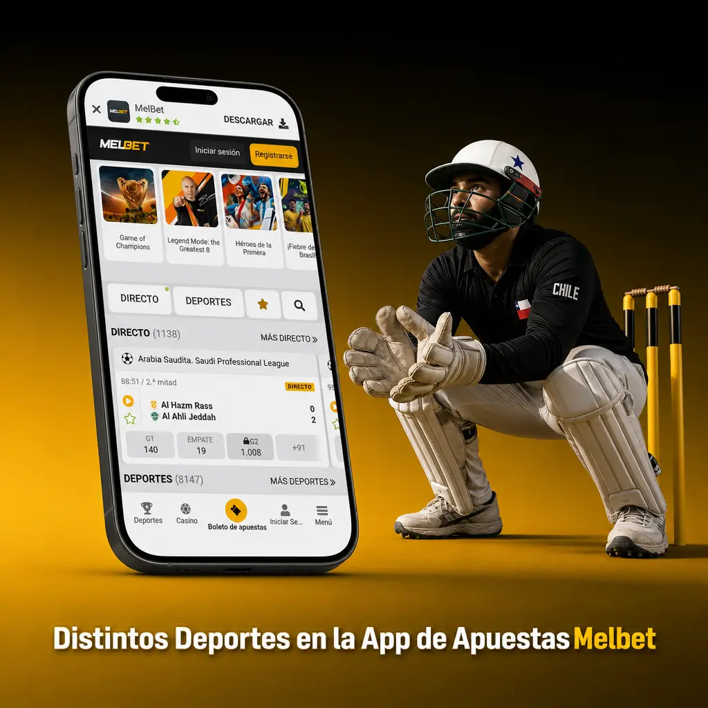 Deportes disponibles en la app de apuestas Melbet
