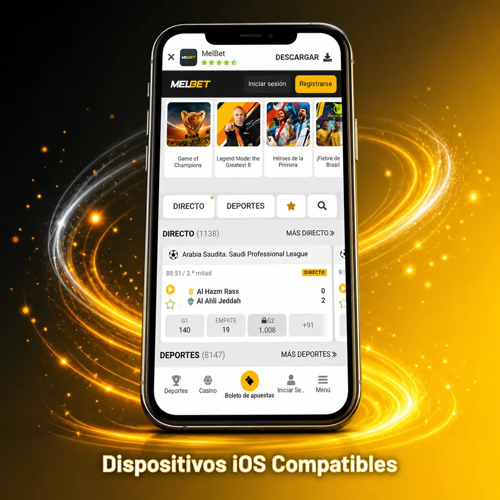iPhone compatible con la app Melbet