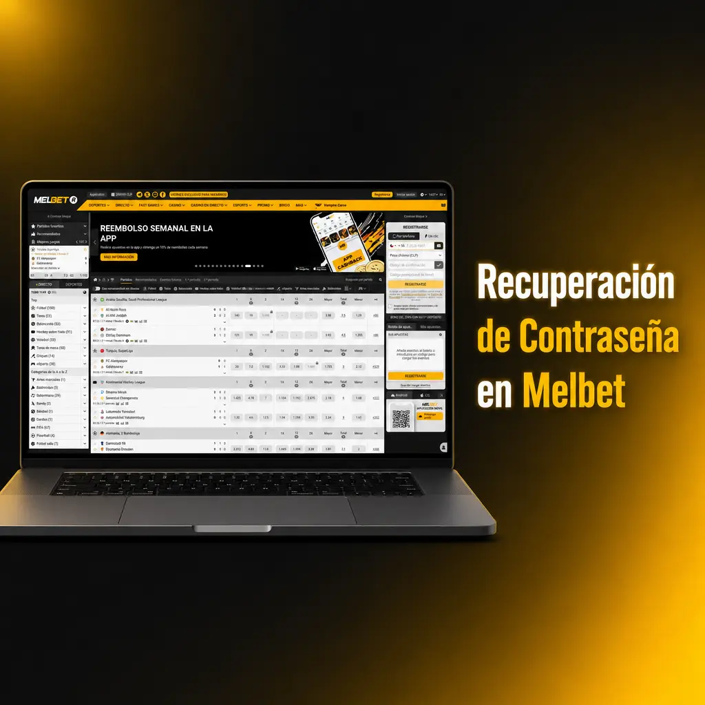 Pantalla de recuperación de contraseña en Melbet